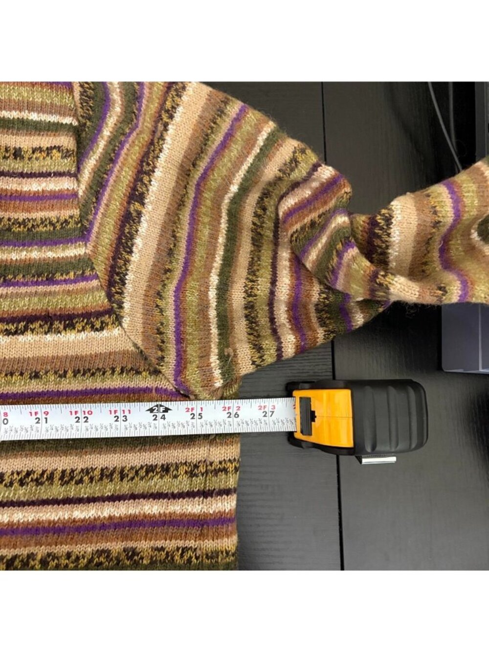 90s striped plus size granola girl wool cardigan - Picture 6 of 8